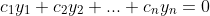 c_1y_1+c_2y_2+...+c_ny_n=0
