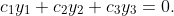 c_1y_1+c_2y_2+c_3y_3=0.