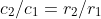 c_2/c_1=r_2/r_1