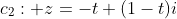 c_2: z=-t+(1-t)i