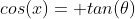 cos(x)= tan(\theta)