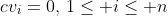 cv_i=0,\,1\leq i\leq n