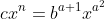 cx^n=b^{a+1}x^{a^2}