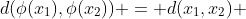 d(\phi(x_1),\phi(x_2)) = d(x_1,x_2) ~ \forall x_1,x_2 \in \mathbb{R}