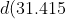 d(31.415~in + 2~in) = \frac{31.415~in}{\pi} + \frac{1}{\pi} \cdot 2~in = 10.637~in