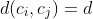 d(c_i,c_j)=d