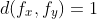 d(f_x,f_y)=1