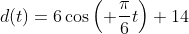 d(t)=6\cos\left( \frac{\pi}{6}t\right)+14