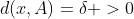 d(x,A)=\delta >0