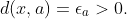 d(x,a)=\epsilon_a>0.