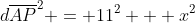 d\overline{AP}^2 = 11^2 + x^2