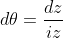 d\theta=\frac{dz}{iz}