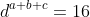 d^{a+b+c}=16