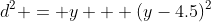 d^2 = y + (y-4.5)^2