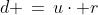 d \,=\,u\cdot r