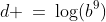 d \:=\:\log(b^9)