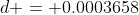d = 0.0003658