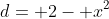 d= 2- x^2