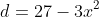 d=27-3x^2