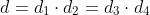 d=d_1\cdot{d_2}=d_3\cdot{d_4}
