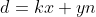 d=kx+yn