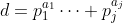 d=p_1^{a_1}\cdots p_j^{a_j}