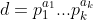 d=p_1^{a_1}...p_k^{a_k}