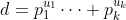 d=p_1^{u_1}\cdots p_k^{u_k}
