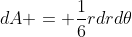 dA = \frac16rdrd\theta