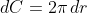 dC=2\pi\,dr