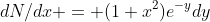 dN/dx = (1+x^2)e^{-y}dy