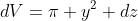 dV=\pi y^2 dz