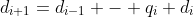 d_{i+1}=d_{i-1} - q_i d_i