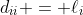 d_{ii} = \ell_i