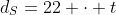 d_S=22 \cdot t