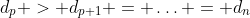d_p > d_{p+1} = \ldots = d_n
