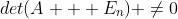 det(A + E_{n}) \not=0