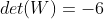 det(W)=-6