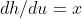 dh/du=x
