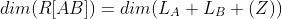 dim(R[AB])=dim(L_A L_B (Z))