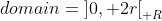 domain=\text{]}0, 2r\text{[}_{\mathbb R}