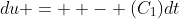 du =  - (C_1)dt\,
