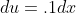 du=.1dx