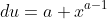 du=a x^{a-1}