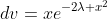 dv=xe^{-2\lambda x^2}