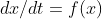 dx/dt=f(x)
