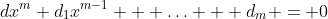 dx^m+d_1x^{m-1} + \ldots + d_m = 0