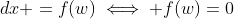 \int_0^1 f(x)\;dx =f(w)\iff f(w)=0