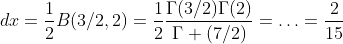 \displaystyle\int_{0}^{\pi/2}\sin ^2x\cos^3x\;dx=\dfrac{1}{2}B(3/2,2)=\dfrac{1}{2}\dfrac{\Gamma(3/2)\Gamma(2)}{\Gamma (7/2)}=\ldots=\dfrac{2}{15}