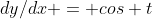 dy/dx = cos t